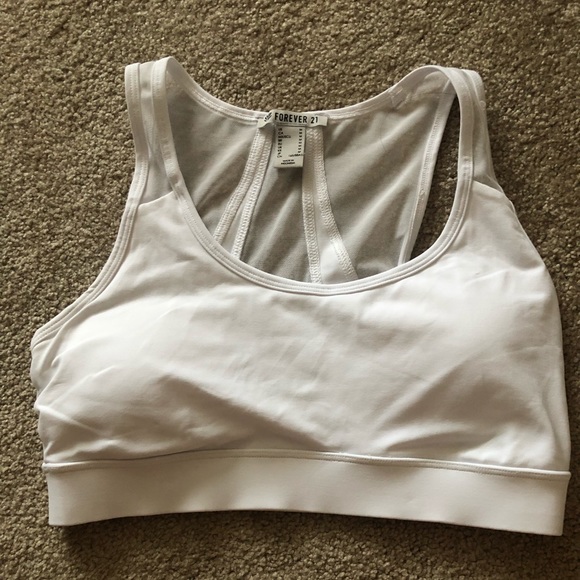 forever 21 white sports bra